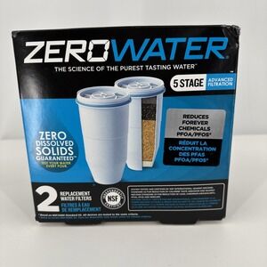 Zero Water 5 Stage Advanced Filtration Replacement Water Filters 2 Pk NEW In Box